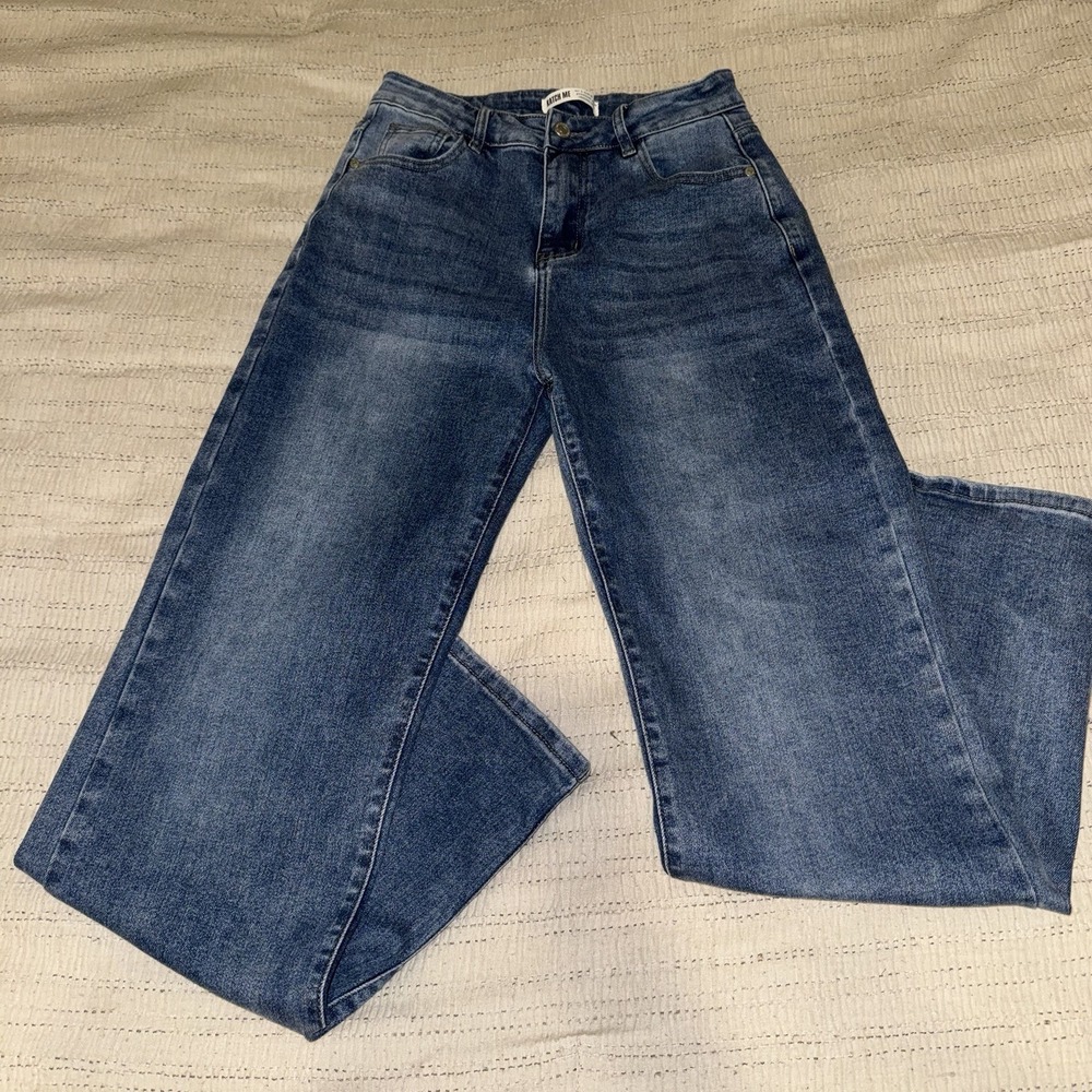 Katch Me Wide Leg Jeans Womens S Blue High Rise Baggy Y2K Skater Denim Pants